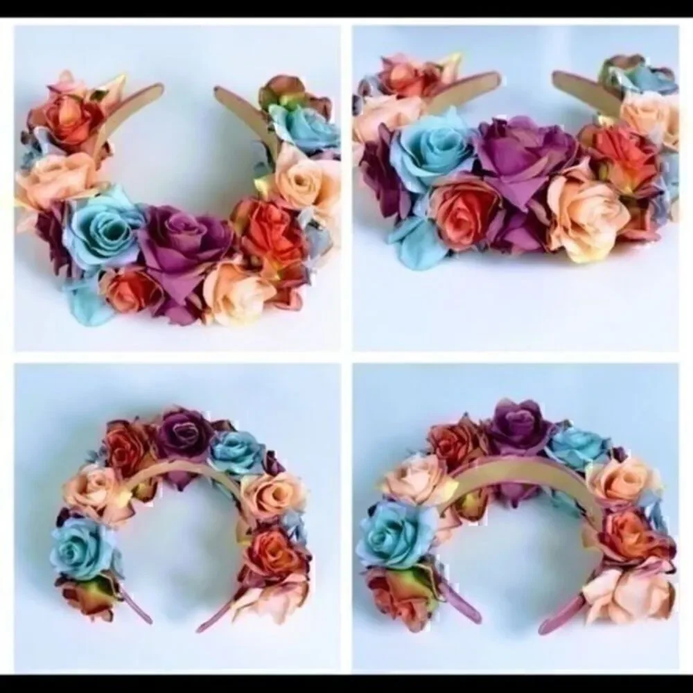 Stunning Handmade Colorful/Pastel Spring Rose Goddess Flower Crown